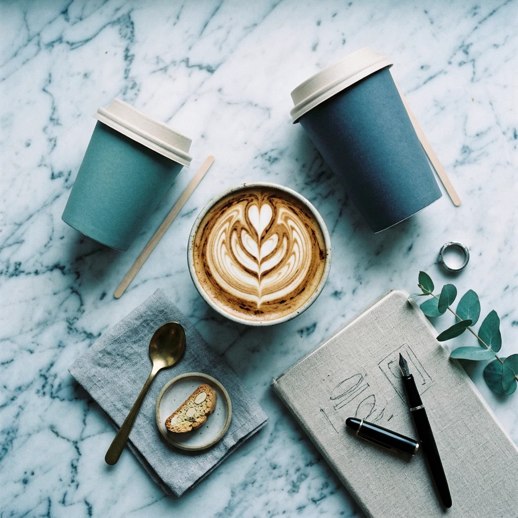 Latte art at Blum's Brew